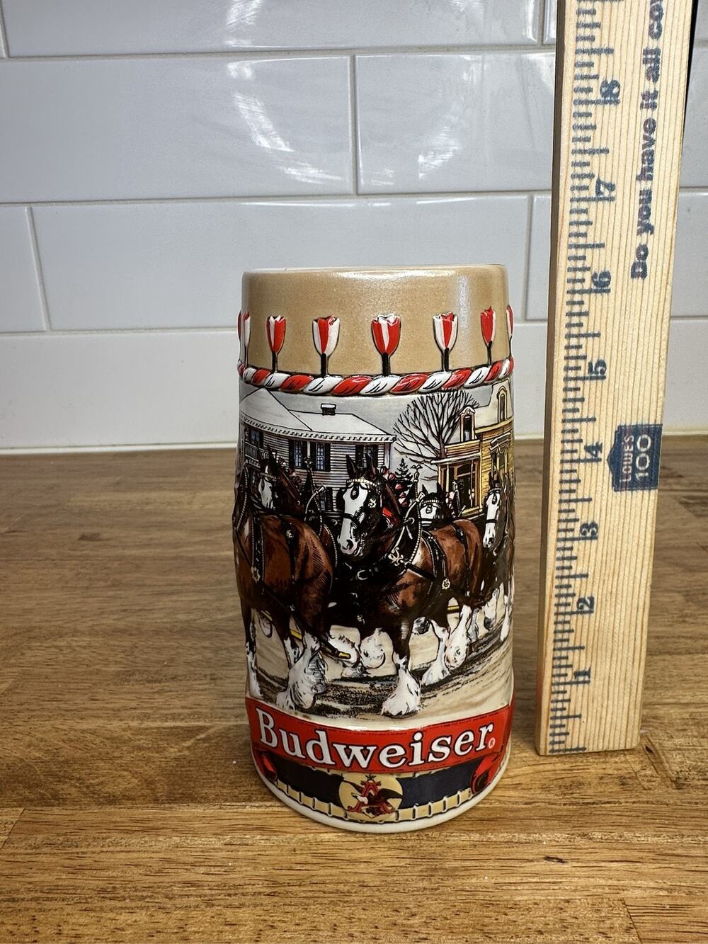 1986 Budweiser Beer Stein B Series Clydesdales Ceramarte Brazil Mug